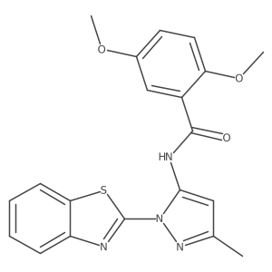 N-(1-(benzo[d]thiazol-2-yl)-3-methyl-1H-pyrazol-5-yl)-2,5-dimethoxybenzamide Structure