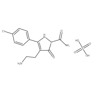 4-(2-aminoethyl)-3-(4-chlorophenyl)-5-oxo-2,5-dihydro-1H-pyrazole-1-carboxamide sulphate结构式