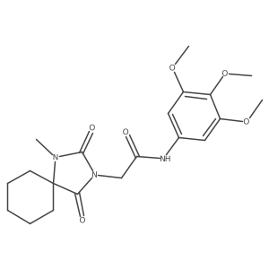 2-(1-methyl-2,4-dioxo-1,3-diazaspiro[4.5]dec-3-yl)-N-(3,4,5-trimethoxyphenyl)acetamide结构式