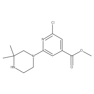 2-Chloro-6-(3,3-dimethylpiperazin-1-yl)isonicotinic acid methyl ester结构式