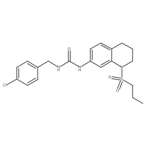 1-(4-Chlorobenzyl)-3-(1-(propylsulfonyl)-1,2,3,4-tetrahydroquinolin-7-yl)urea结构式