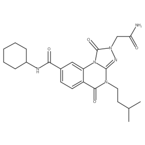 2-(2-amino-2-oxoethyl)-N-cyclohexyl-4-(3-methylbutyl)-1,5-dioxo-1,2,4,5-tetrahydro[1,2,4]triazolo[4,3-a]quinazoline-8-carboxamide Structure
