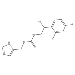 1-[2-(2,4-difluorophenyl)-2-hydroxyethyl]-3-[(1H-pyrazol-3-yl)methyl]urea结构式