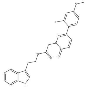 2-[3-(2-fluoro-4-methoxyphenyl)-6-oxo-1(6H)-pyridazinyl]-N~1~-[2-(1H-indol-3-yl)ethyl]acetamide结构式