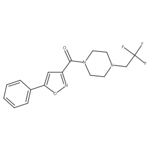 1-(5-Phenyl-1,2-oxazole-3-carbonyl)-4-(2,2,2-trifluoroethyl)piperazine结构式