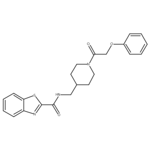 N-((1-(2-phenoxyacetyl)piperidin-4-yl)methyl)benzo[d]thiazole-2-carboxamide Structure
