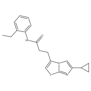 3-(6-cyclopropylimidazo[2,1-b]thiazol-3-yl)-N-(2-ethylphenyl)propanamide结构式