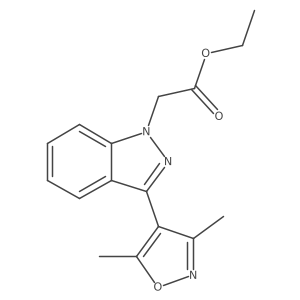 1H-Indazole-1-acetic acid, 3-(3,5-dimethyl-4-isoxazolyl)-, ethyl ester结构式