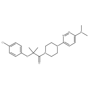 2-(4-Chlorophenoxy)-1-(4-(6-(dimethylamino)pyridazin-3-yl)piperazin-1-yl)-2-methylpropan-1-one Structure