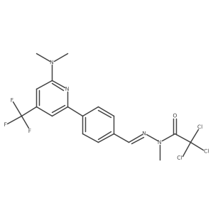 Trichloro-acetic acid N'-[1-[4-(6-dimethylamino-4-trifluoromethyl-pyridin-2-yl) phenyl]-meth-(E)-ylidene]-N-methyl-hydrazide结构式