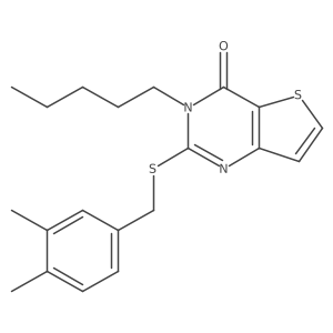 2-[(3,4-dimethylbenzyl)sulfanyl]-3-pentylthieno[3,2-d]pyrimidin-4(3H)-one Structure