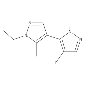 1-Ethyl-4-(4-iodopyrazol-3-yl)-5-methylpyrazole结构式