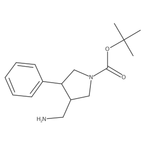 tert-Butyl 3-(aminomethyl)-4-phenylpyrrolidine-1-carboxylate结构式