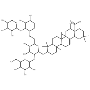 NCGC00384795-01_C52H84O22_Olean-12-en-28-oic acid, 3-[[O-beta-D-glucopyranosyl-(1->2)-O-[O-beta-D-xylopyranosyl-(1->2)-alpha-L-arabinopyranosyl-(1->6)]-beta-D-glucopyranosyl]oxy]-16-hydroxy-, (3beta,5xi,9xi,16alpha)- Structure