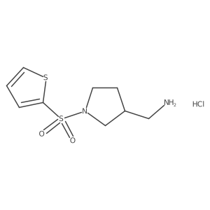 [1-(Thiophene-2-sulfonyl)pyrrolidin-3-yl]methanamine hydrochloride结构式