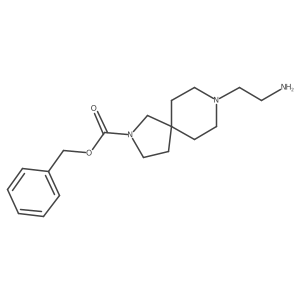 Benzyl 8-(2-aminoethyl)-2,8-diazaspiro[4.5]decane-2-carboxylate结构式