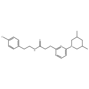 N-(4-chlorophenethyl)-2-((4-(3,5-dimethylpiperidin-1-yl)pyrimidin-2-yl)thio)acetamide结构式