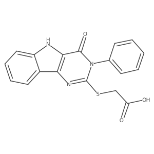 2-((4-Oxo-3-phenyl-4,5-dihydro-3H-pyrimido[5,4-b]indol-2-yl)thio)acetic acid Structure