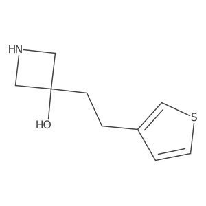 3-[2-(Thiophen-3-yl)ethyl]azetidin-3-ol结构式