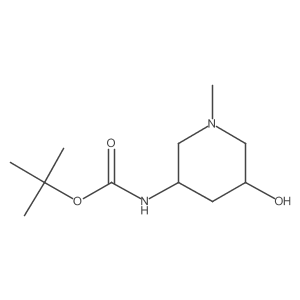 1,1-Dimethylethyl N-(5-hydroxy-1-methyl-3-piperidinyl)carbamate结构式
