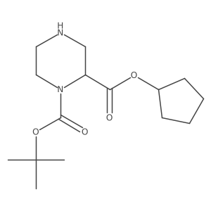 1-tert-Butyl 2-cyclopentyl (2S)-piperazine-1,2-dicarboxylate结构式
