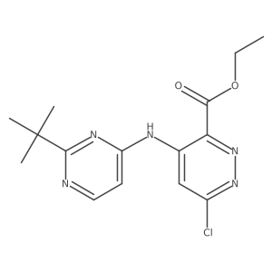 Ethyl 4-(2-tert-butylpyrimidin-4-ylamino)-6-chloropyridazine-3-carboxylate结构式