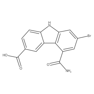 7-bromo-5-carbamoyl-9H-carbazole-3-carboxylic acid结构式