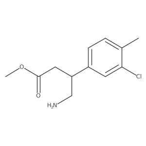 Methyl 4-amino-3-(3-chloro-4-methylphenyl)butanoate结构式