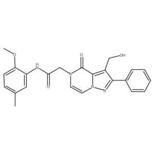 2-[3-(Hydroxymethyl)-4-oxo-2-phenyl-4H,5H-pyrazolo[1,5-A]pyrazin-5-YL]-N-(2-methoxy-5-methylphenyl)acetamide结构式