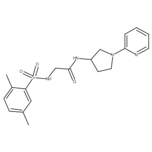2-(2,5-dimethylbenzenesulfonamido)-N-[1-(pyridin-2-yl)pyrrolidin-3-yl]acetamide结构式