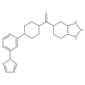 2,3,3a,4,5,6,7,7a-octahydro-1H-benzotriazol-5-yl-[4-[6-(1,2,4-triazol-1-yl)pyrimidin-4-yl]piperazin-1-yl]methanone结构式