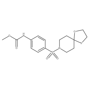 Methyl (4-(1-oxa-4-thia-8-azaspiro[4.5]decan-8-ylsulfonyl)phenyl)carbamate结构式
