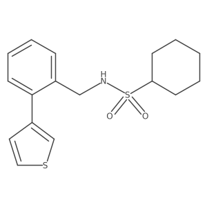 N-(2-(thiophen-3-yl)benzyl)cyclohexanesulfonamide结构式