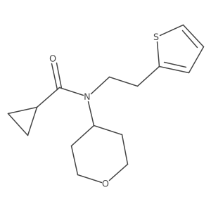 N-(tetrahydro-2H-pyran-4-yl)-N-(2-(thiophen-2-yl)ethyl)cyclopropanecarboxamide Structure