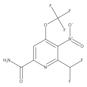 2-(Difluoromethyl)-3-nitro-4-(trifluoromethoxy)pyridine-6-carboxamide结构式