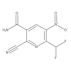 2-Cyano-6-(difluoromethyl)-5-nitronicotinamide结构式