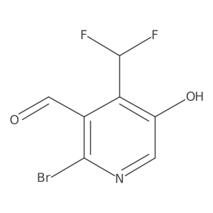 2-Bromo-4-(difluoromethyl)-5-hydroxynicotinaldehyde结构式