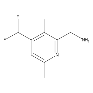 2-(Aminomethyl)-4-(difluoromethyl)-3-iodo-6-methylpyridine结构式
