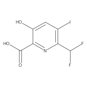2-(Difluoromethyl)-5-hydroxy-3-iodopyridine-6-carboxylic acid结构式