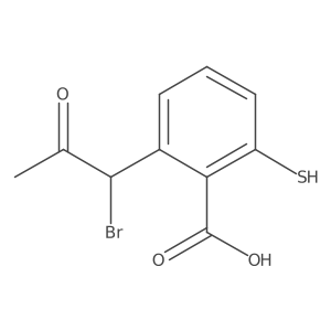 CC(=O)C(Br)c1cccc(S)c1C(=O)O结构式
