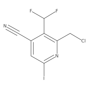 2-(Chloromethyl)-4-cyano-3-(difluoromethyl)-6-iodopyridine结构式