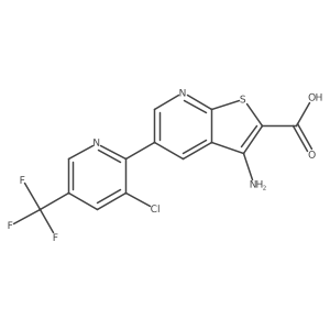3-Amino-5-[3-chloro-5-(trifluoromethyl)pyridin-2-yl]thieno[2,3-b]pyridine-2-carboxylic acid结构式