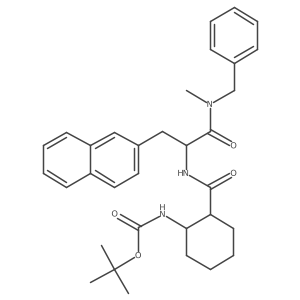 1,1-Dimethylethyl N-[2-[[[(1S)-2-[methyl(phenylmethyl)amino]-1-(2-naphthalenylmethyl)-2-oxoethyl]amino]carbonyl]cyclohexyl]carbamate Structure