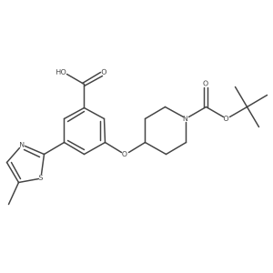 4-[3-Carboxy-5-(5-methyl-2-thiazolyl)phenoxy]-1-piperidinecarboxylic acid 1-(1,1-dimethylethyl) ester结构式