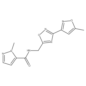 1-methyl-N-((3-(5-methylisoxazol-3-yl)-1,2,4-oxadiazol-5-yl)methyl)-1H-pyrazole-5-carboxamide Structure