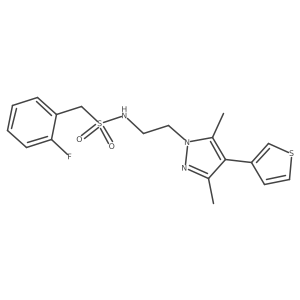 N-(2-(3,5-dimethyl-4-(thiophen-3-yl)-1H-pyrazol-1-yl)ethyl)-1-(2-fluorophenyl)methanesulfonamide Structure