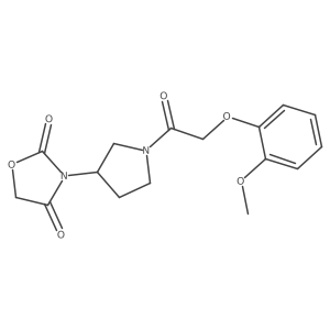 3-(1-(2-(2-Methoxyphenoxy)acetyl)pyrrolidin-3-yl)oxazolidine-2,4-dione Structure