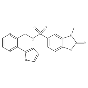 N-((3-(furan-2-yl)pyrazin-2-yl)methyl)-3-methyl-2-oxo-2,3-dihydrobenzo[d]oxazole-5-sulfonamide结构式