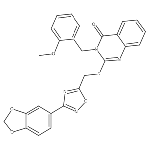 2-(((3-(benzo[d][1,3]dioxol-5-yl)-1,2,4-oxadiazol-5-yl)methyl)thio)-3-(2-methoxybenzyl)quinazolin-4(3H)-one Structure