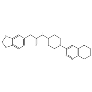 2-(benzo[d][1,3]dioxol-5-yl)-N-(1-(5,6,7,8-tetrahydrocinnolin-3-yl)piperidin-4-yl)acetamide Structure